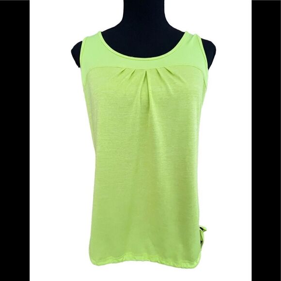 OLD Navy Active neon green top with drawstring bottom hem and cut out back sz  M - Picture 1 of 5